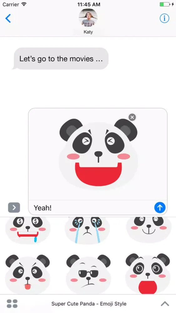 Zrzuty ekranu Super Cute Panda - Emoji Style