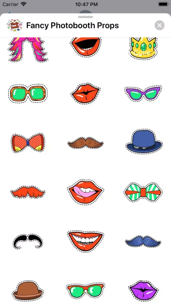 Tangkapan skrin Fancy Selfie Photo Booth Props