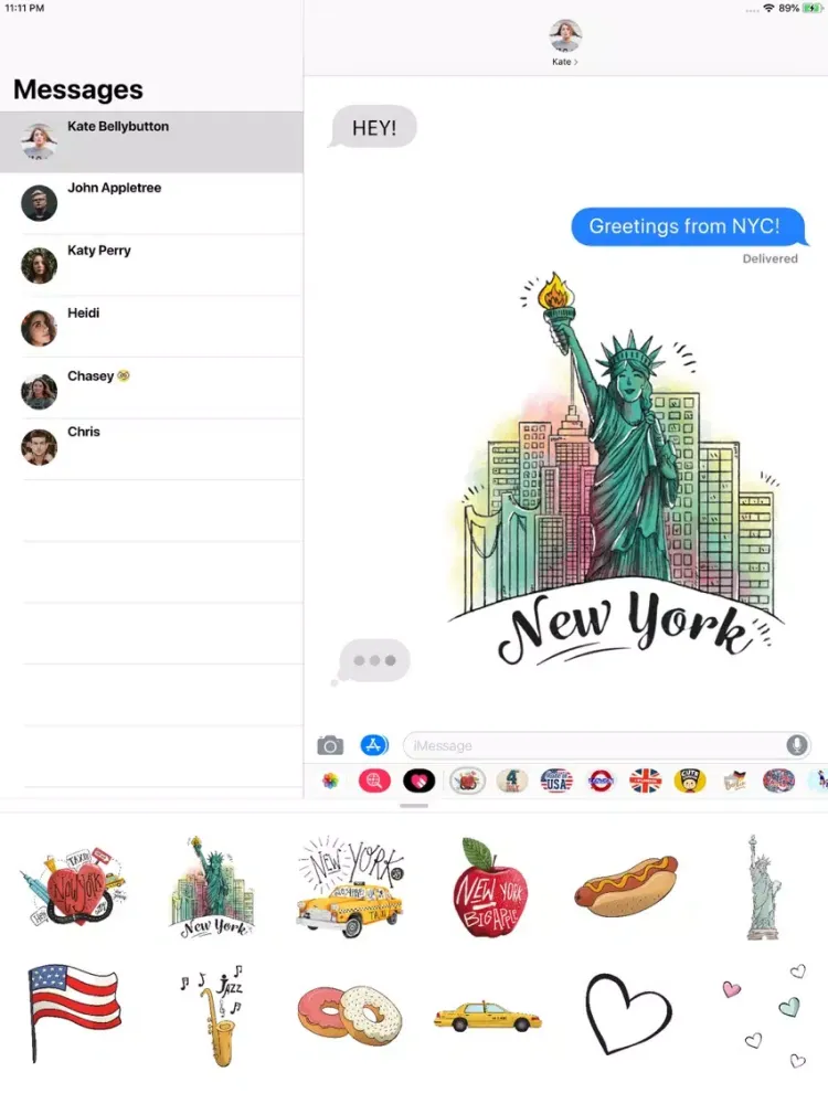 ภาพหน้าจอของ I love New York Sticker iPad 