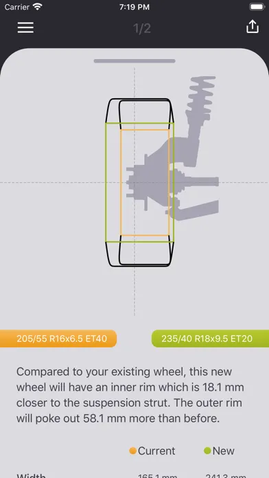 Capturas de tela do Tire Size Fitment