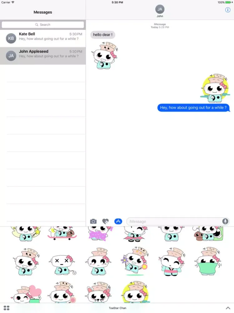 Ảnh chụp màn hình của ToaStar Chan iPad