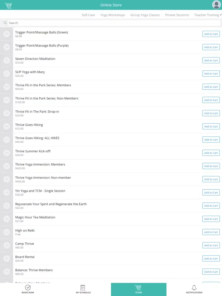 Thrive Yoga iPad 應用截圖