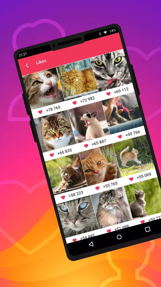 Likes and followers Screenshots