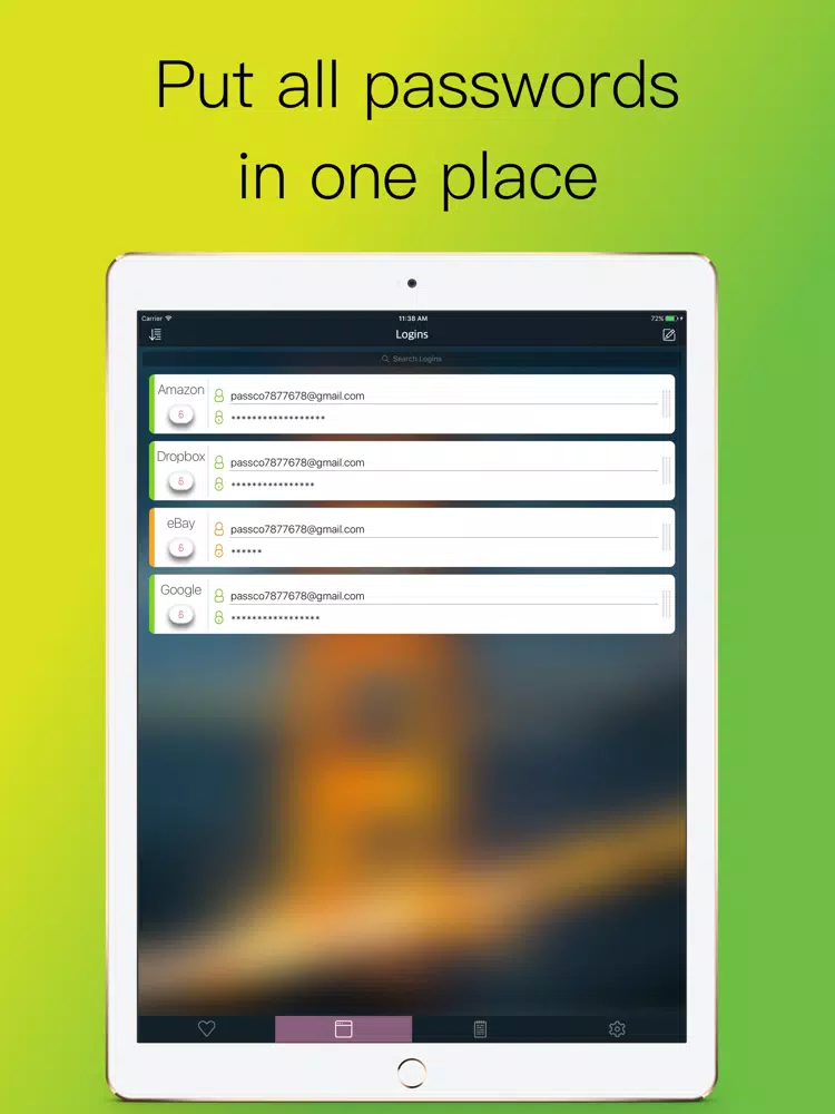 Passco Password Manager iPad  スクリーンショット