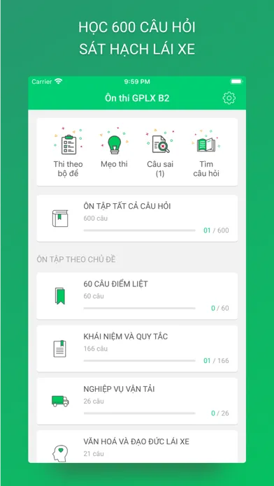 Ôn Thi GPLX 600 Câu Hỏi B1 B2 스크린샷
