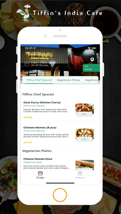Captures d'écran de Tiffin's India Cafe