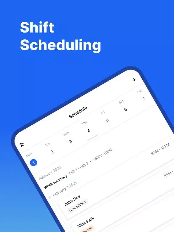 Employee Timesheets Scheduling iPad  スクリーンショット