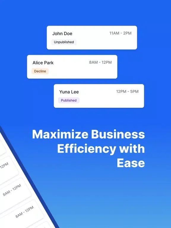 Employee Timesheets Scheduling iPad  スクリーンショット