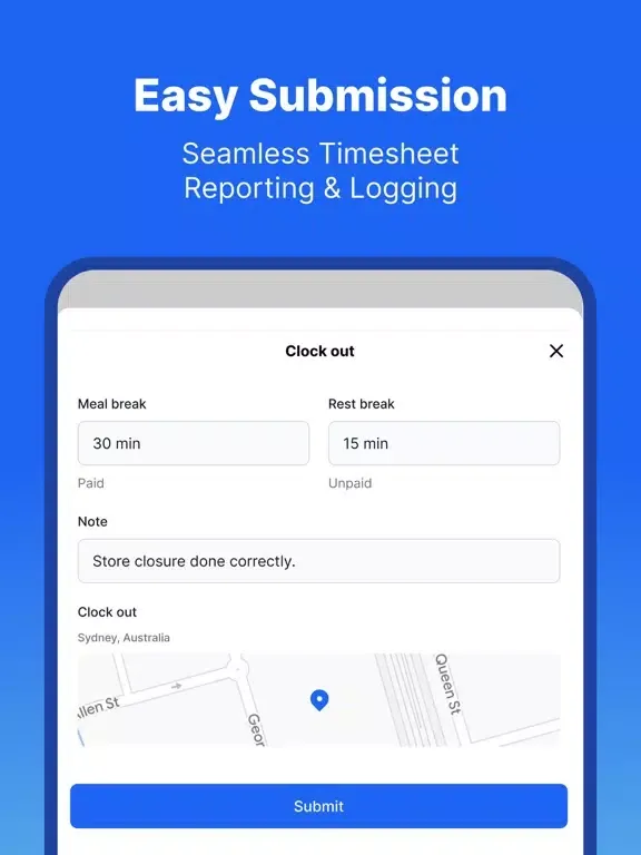 Employee Timesheets Scheduling iPad  スクリーンショット