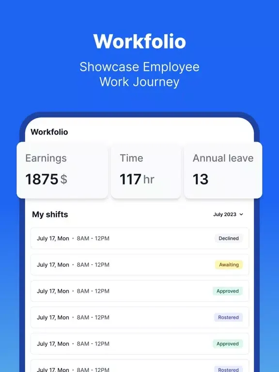 Employee Timesheets Scheduling iPad  スクリーンショット