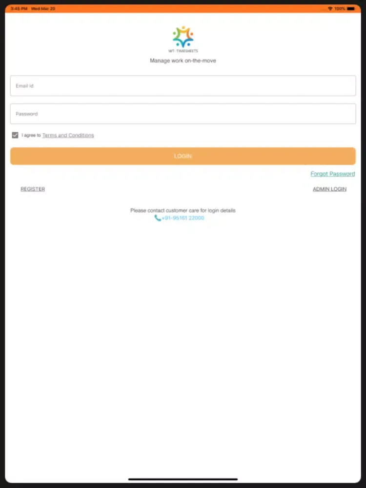 WT-Timesheets iPad  স্ক্রিনশট