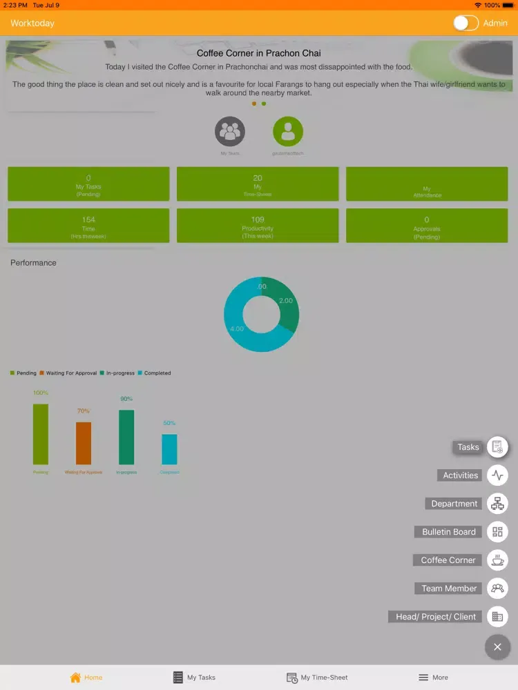 WT-Timesheets iPad  স্ক্রিনশট