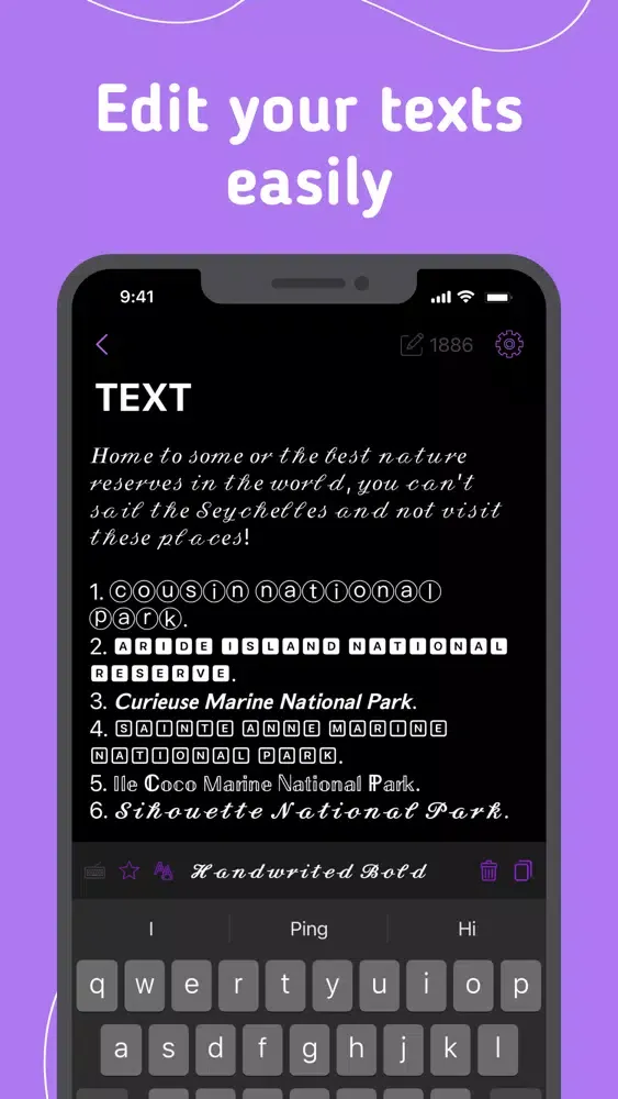Ảnh chụp màn hình của Aura — Cool Fonts Art Keyboard