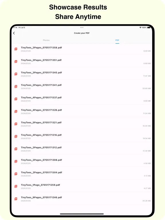 صور TinyToes, Photos to PDF tools iPad 