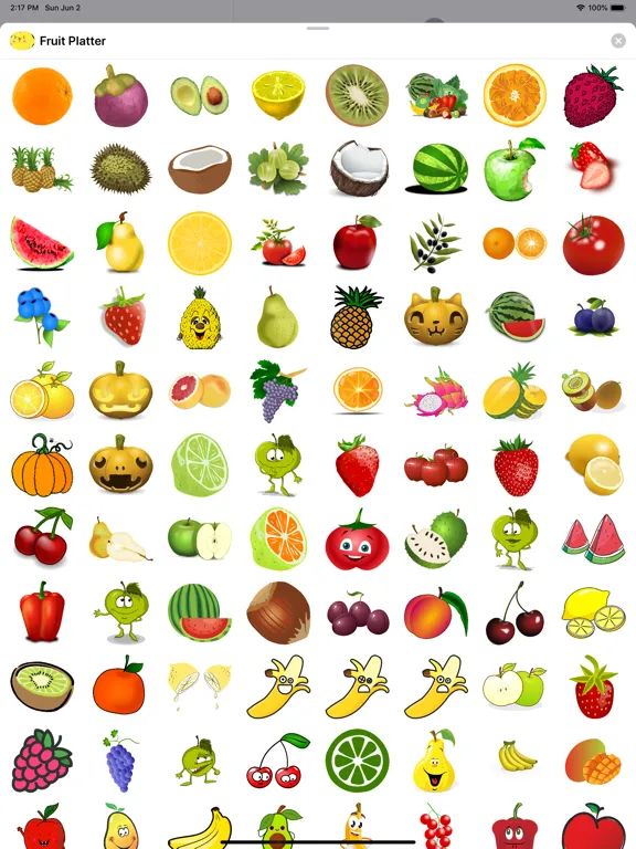 Ảnh chụp màn hình của Fruit Platter Stickers iPad 
