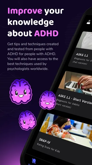 Capturas de tela do My ADHD