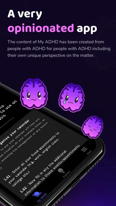 Capturas de tela do My ADHD