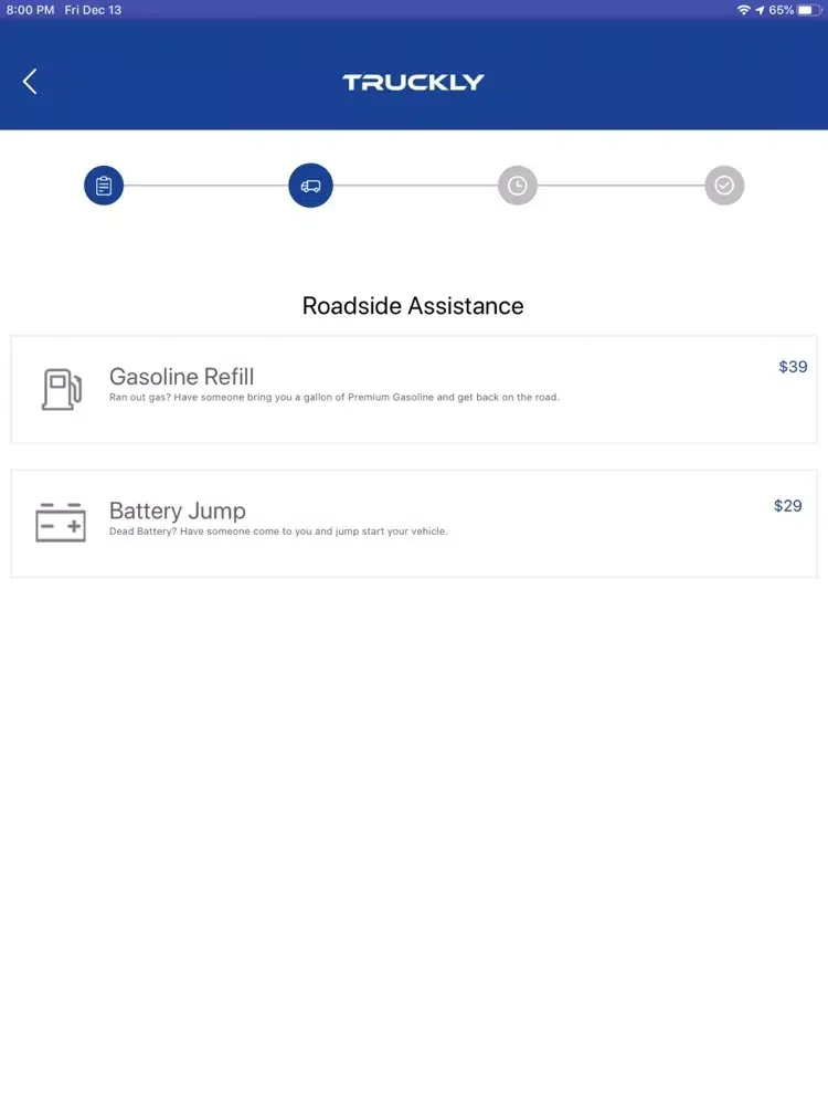 Tangkapan layar Truckly iPad 