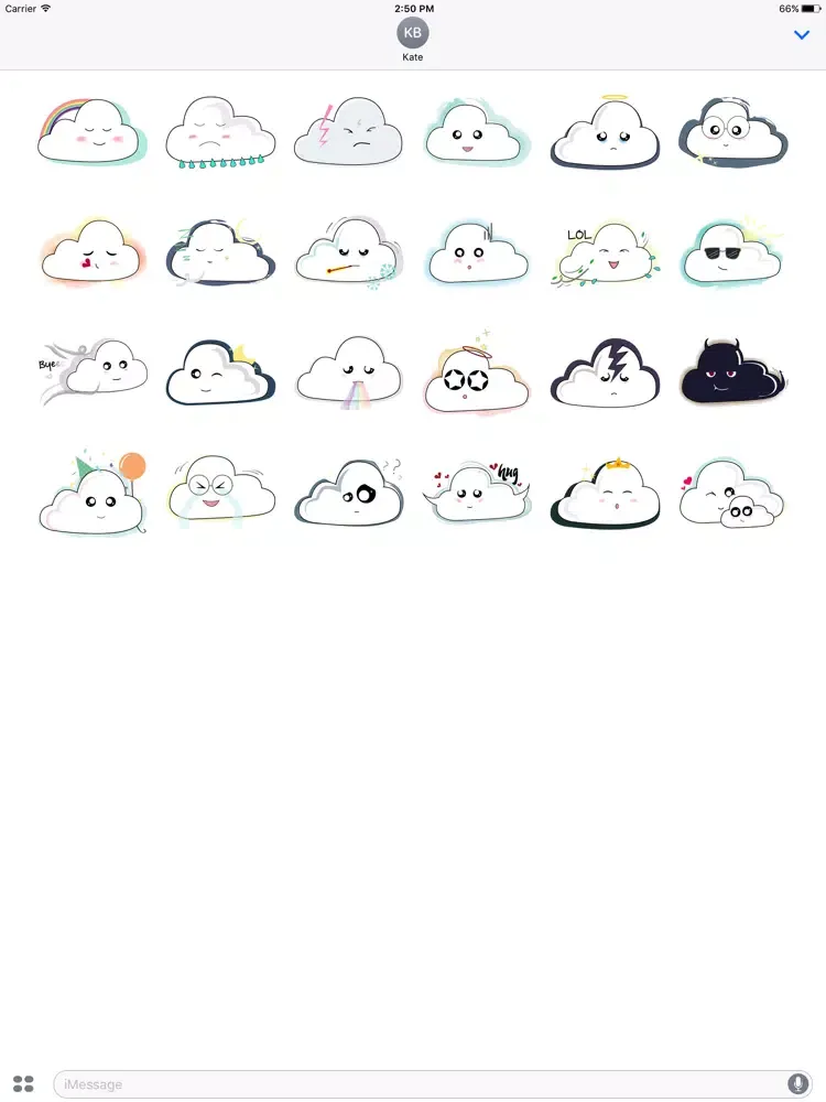 Ảnh chụp màn hình của Cloudy Stickers iPad 