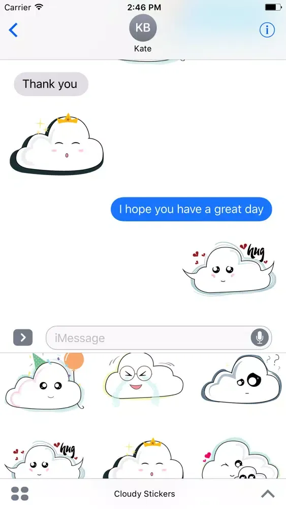 Ảnh chụp màn hình của Cloudy Stickers