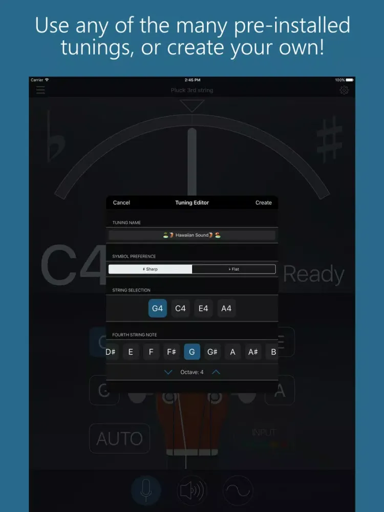 Precision Ukulele Tuner - with Chords & Metronome iPad  Screenshots