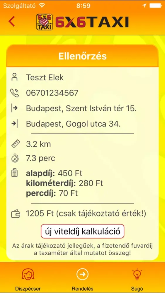 6x6 Taxi Rendelés Screenshots