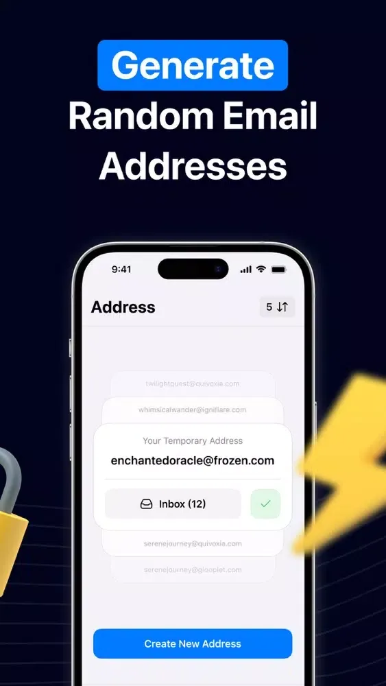 The temp email app Screenshots