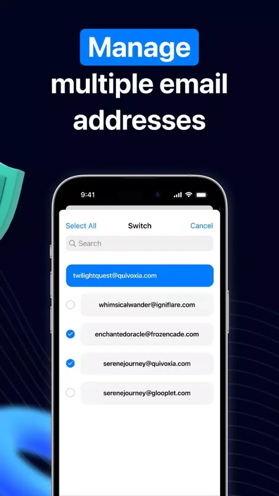 The temp email app Screenshots
