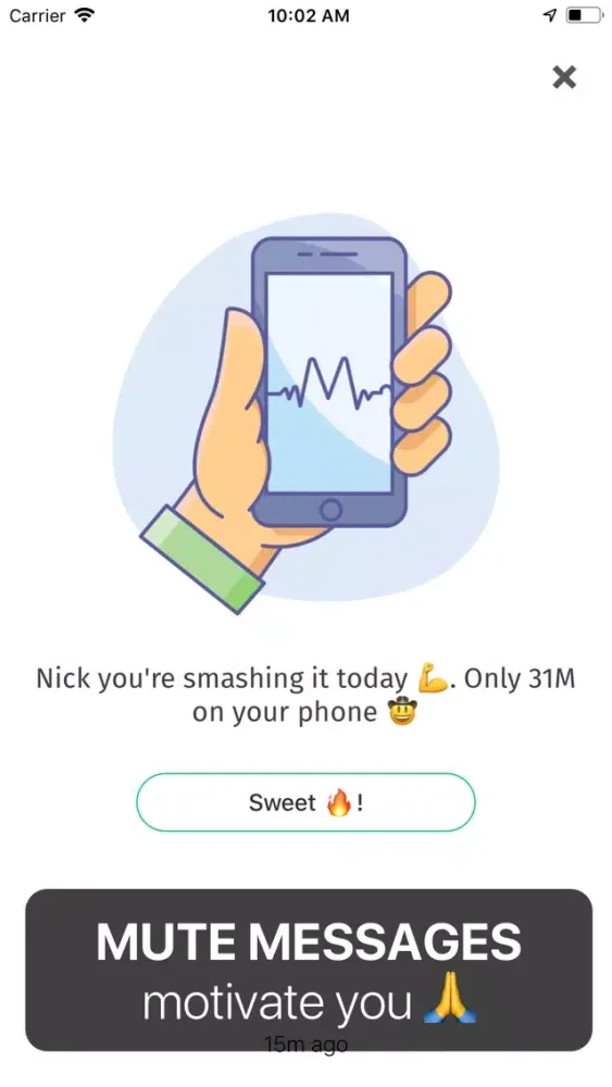 Tangkapan layar Mute - less screen time