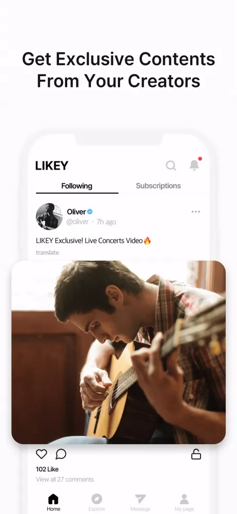 Tangkapan layar Likey - Interact with creators
