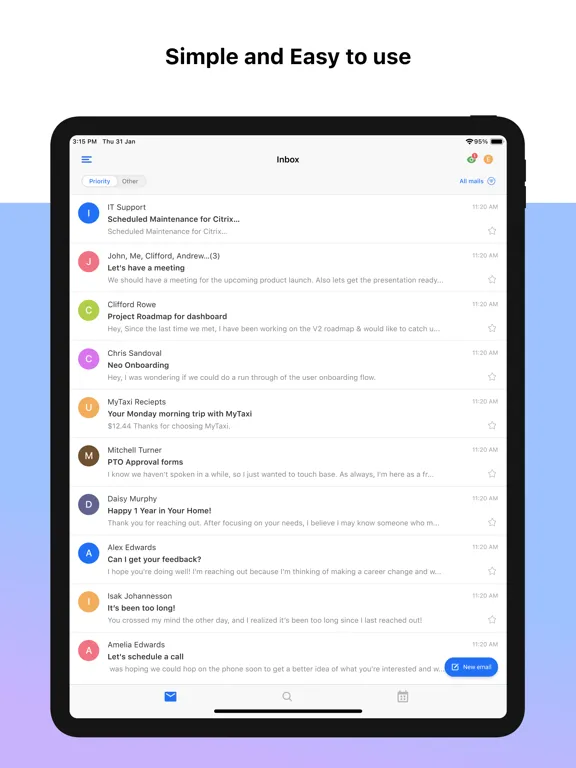ภาพหน้าจอของ Neo Mail iPad 