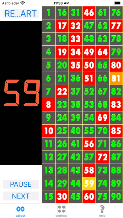 Bingo callout 스크린샷