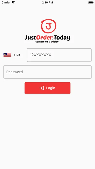 Capturas de tela do JustOrder.Today Merchant App