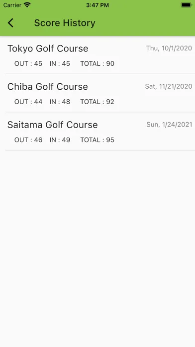 Golferland - GPS, Score Card Screenshots