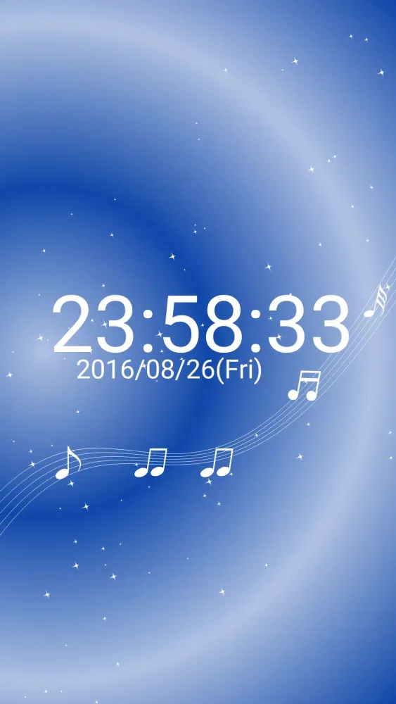 音符 卓上 時計　白い 音符　無料版　背景色を変えられる シ应用截图