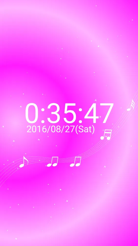 音符 卓上 時計　白い 音符　無料版　背景色を変えられる シ应用截图