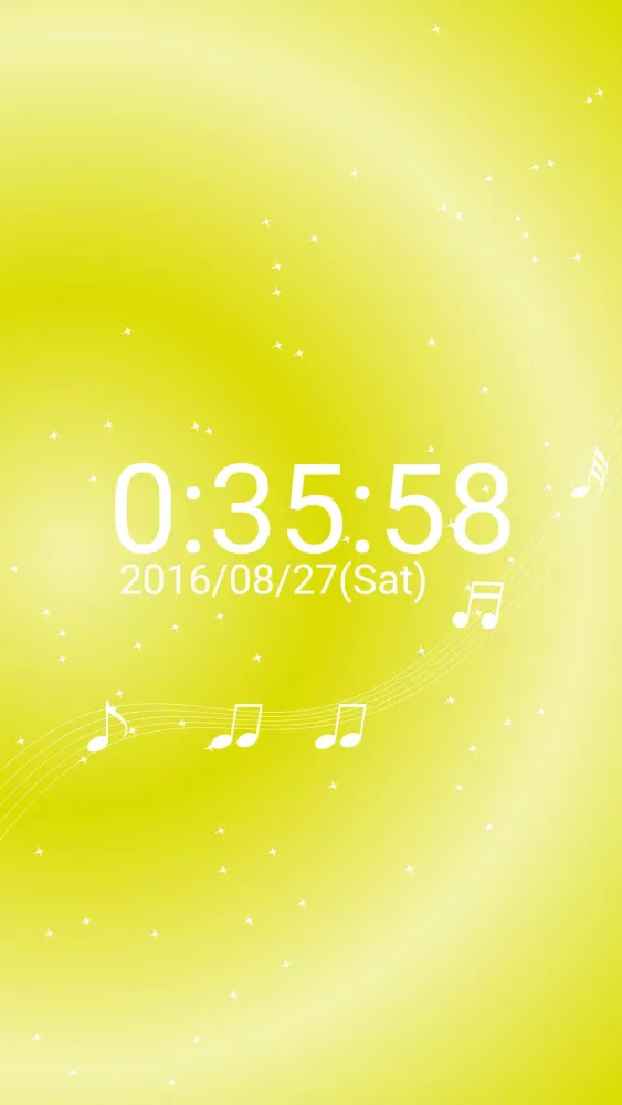 音符 卓上 時計　白い 音符　無料版　背景色を変えられる シ应用截图