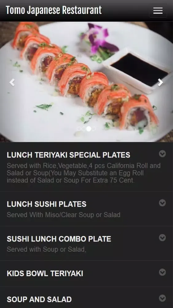 Tomo Japanese Restaurant سکرین شاٹس