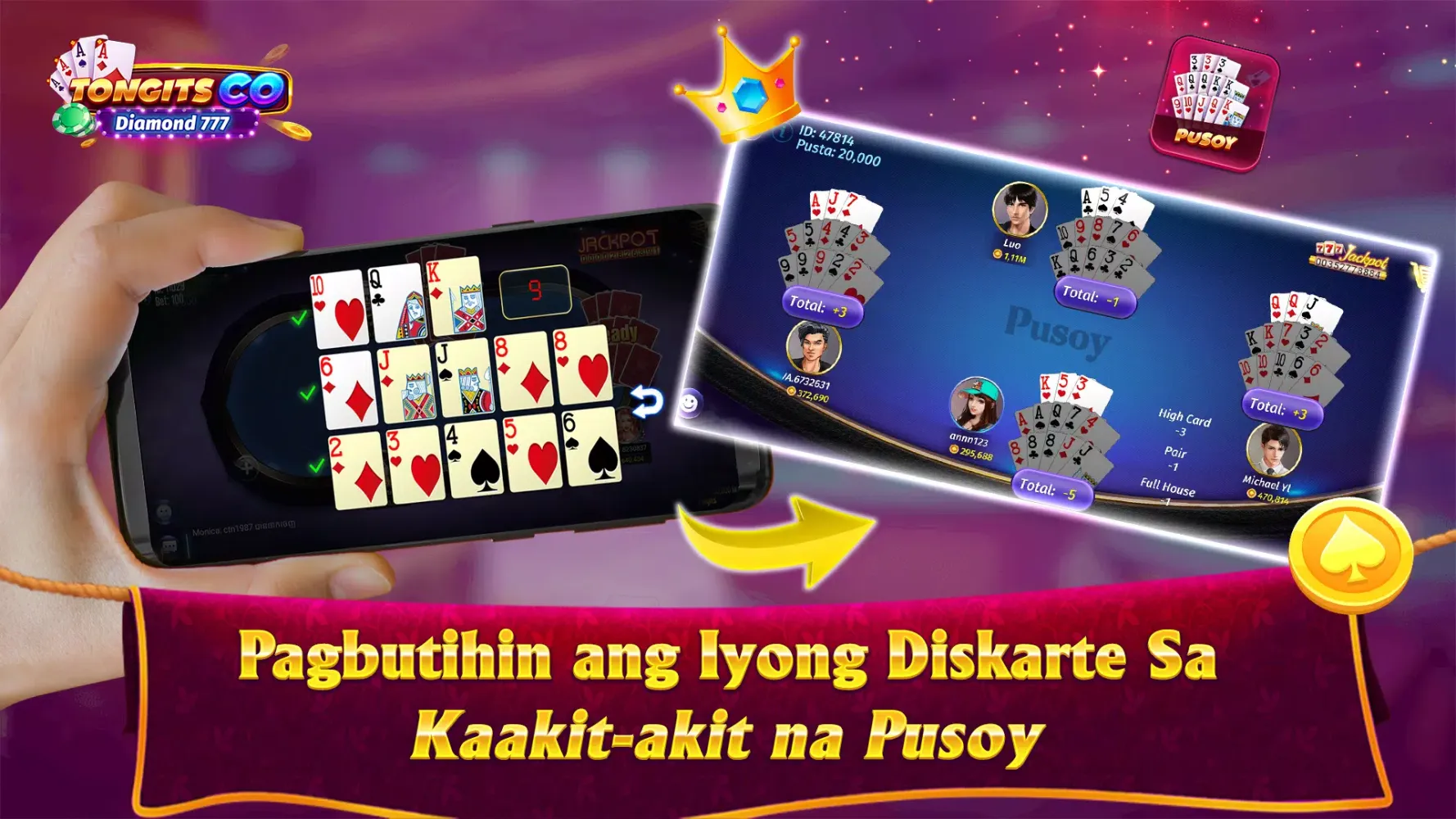 Ảnh chụp màn hình của Tongits CO - Pusoy, Sabong 777