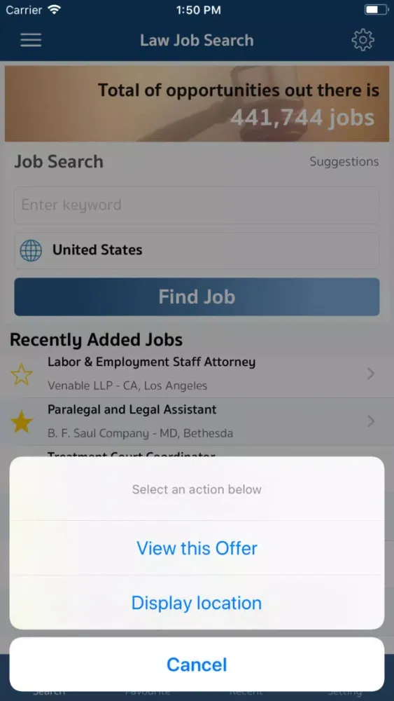Law Jobs Search (CareerFocus) Screenshots