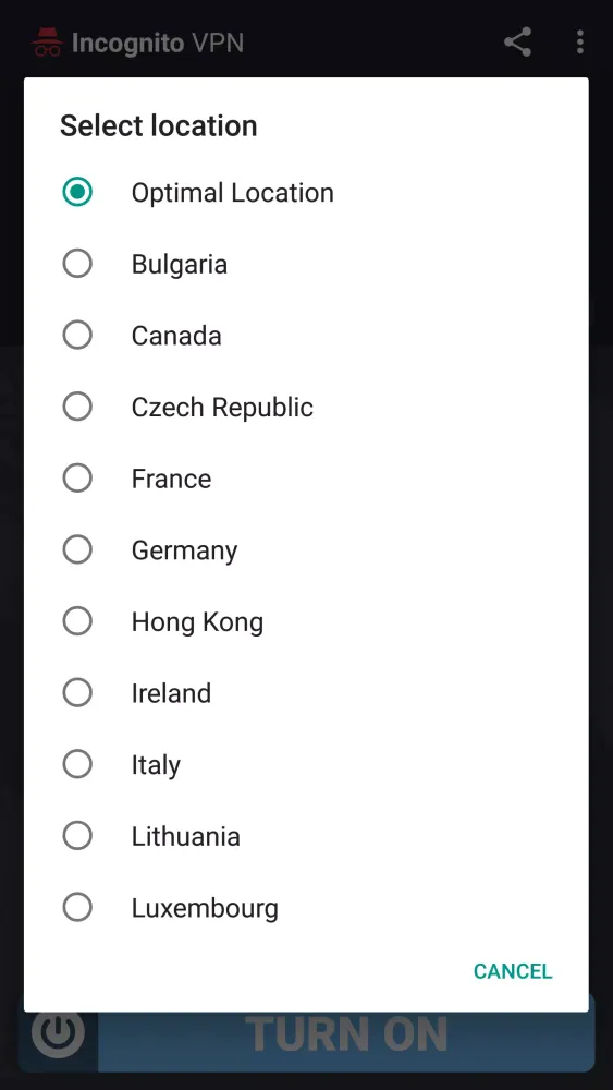 Incognito VPN Screenshots