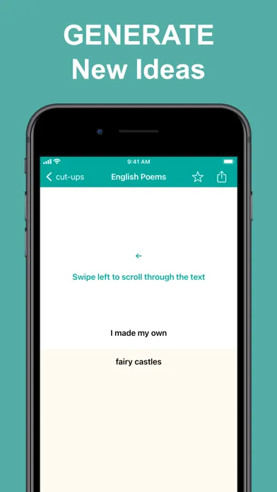 Screenshot di cut-ups: Creative Writing Tool