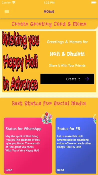 Tangkapan layar Happy Holi Wishes Images GIFs