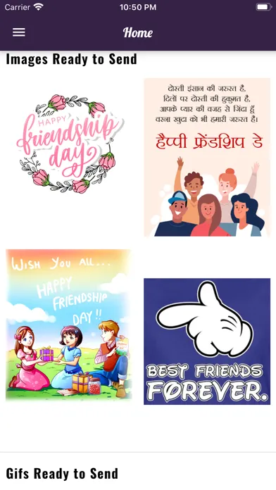 Zrzuty ekranu Friendship Gif Status Messages