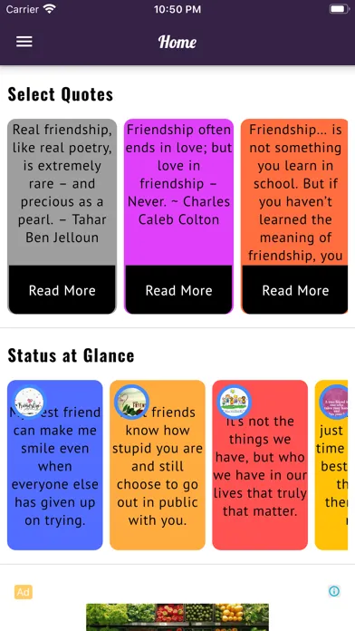 Zrzuty ekranu Friendship Gif Status Messages
