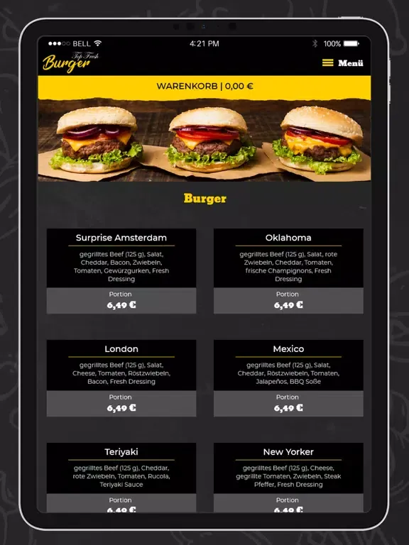 Tangkapan layar Top Fresh Burger Hamburg iPad 