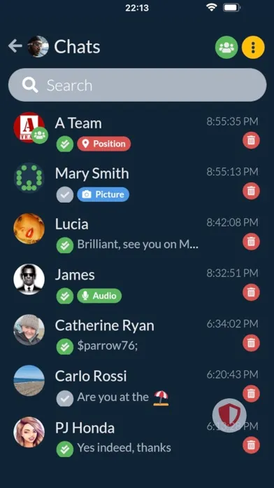 Captures d'écran de TopSecret Chat - OTR Messenger
