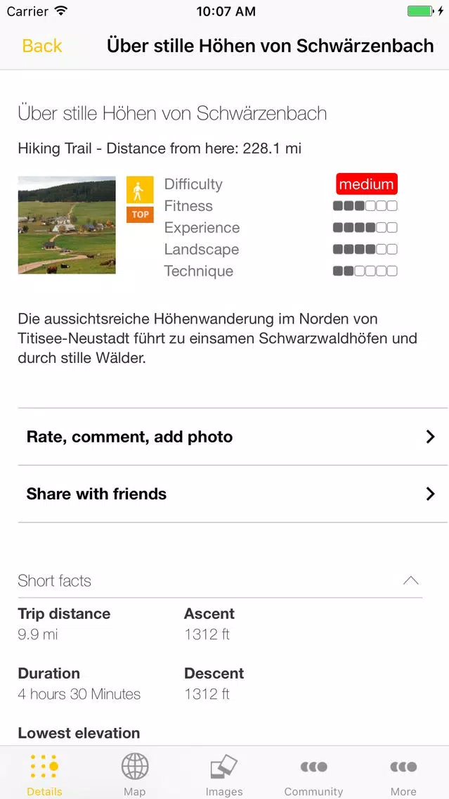 Capturas de tela do Hiking & biking in SW Germany