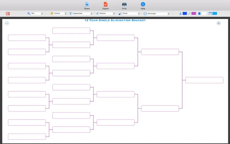 Tangkapan layar Tournament Bracket Generator