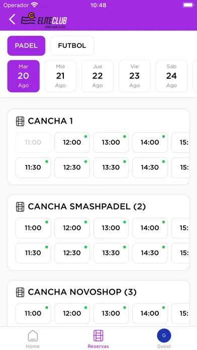 Capturas de tela do Elite Club Chile
